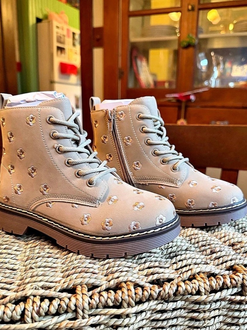 New! MIA Floral Lace-Up Boots